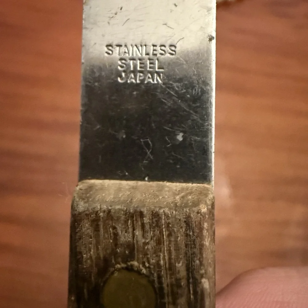 Vintage Slotted Serving Fork Spatula‎ Wooden Handle Stainless Steel 10